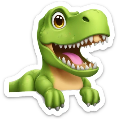 cute t rex on a spa day sticker