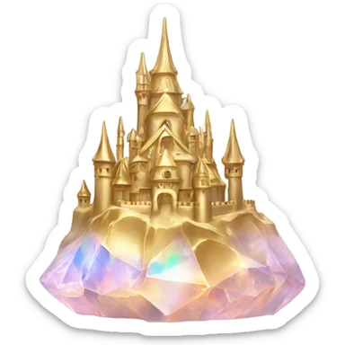 opal crystal gemstone castle gold sticker