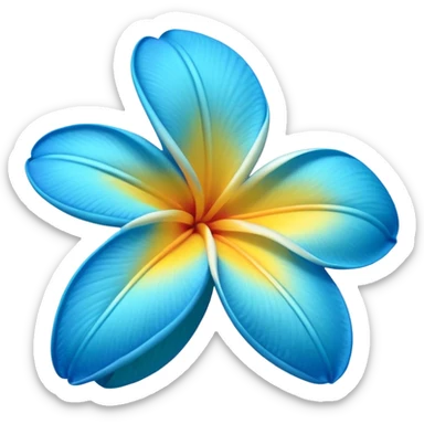 neon royal blue and cyan plumeria  sticker
