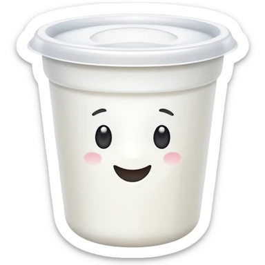 yogurt cup, simple, clear, no text sticker