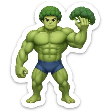 Broccoli with strong arms sticker
