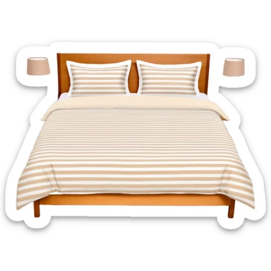 pillow case bedding from the danish brand TEKLA with small white and brown stripes sticker