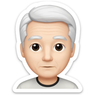 pure white hair, cute mature Boy, black eyebrows sticker