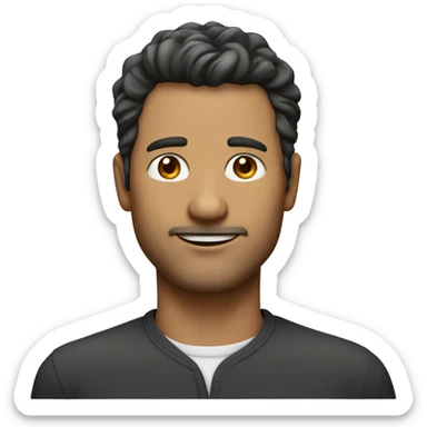 homme 40 ans visage fin, cheveux dégarni poivre et sel   sticker