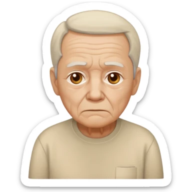 elderly sad with beige shirt sticker