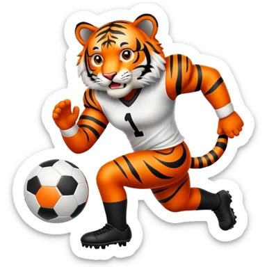 Bengal tiger playing football in Cincinnati sticker