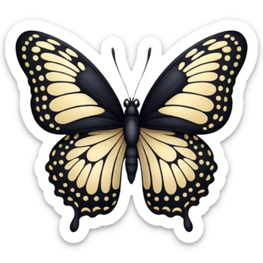 Siyah kelebek sticker