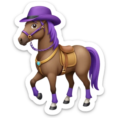horse with purple hat sticker