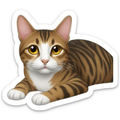 cat on the bed sticker