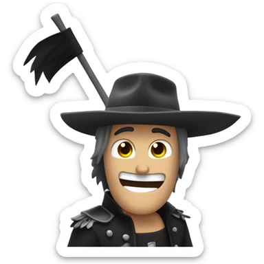 Crea un emoji de ban, el zorro de las nueve colas, con la mano estirada dando los ci sticker