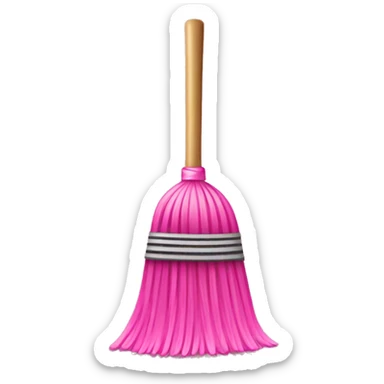 pink broom  sticker