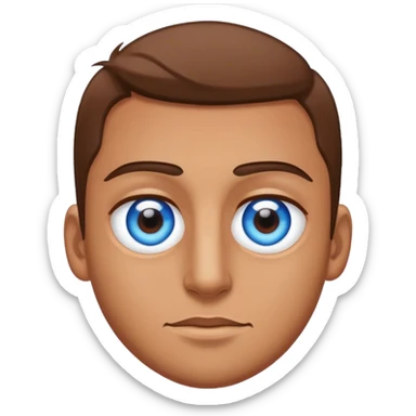 the man with one of his eye is blue and one of his eye is brown sticker