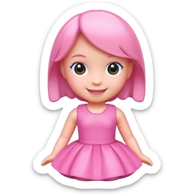Pink toy doll sticker
