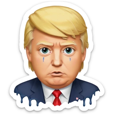 a donald trump with shit stains sticker