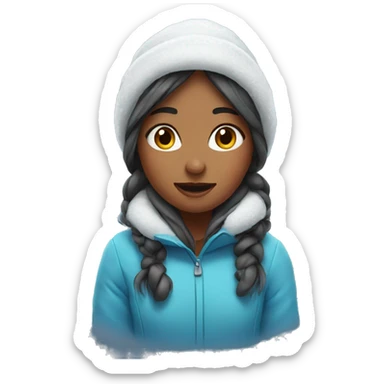 girl in snow  sticker