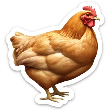 Chicken with a fatty sticker