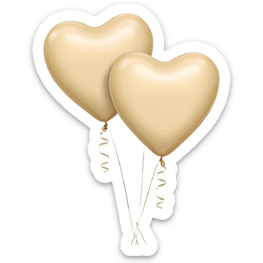Balloons of cream colour in the shape of hearts sticker