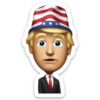 donald trump wearing a kamala harris hat  sticker