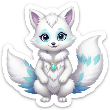 Full body Kawaii bright fantasy ethereal anthro fursona animal sticker
