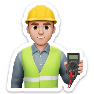 Emoji de un electricista sticker
