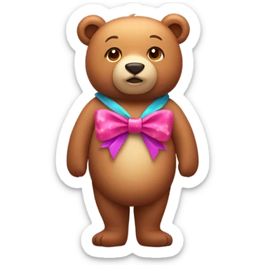 cute bear with bow sticker