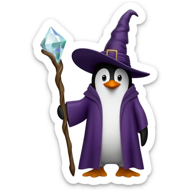 Penguin Wizard sticker