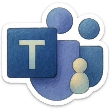 Microsoft Teams logo in ghibli style sticker