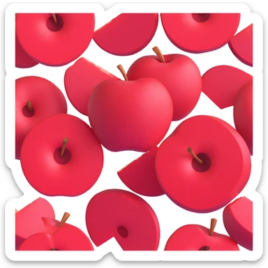 red apple sliced sticker
