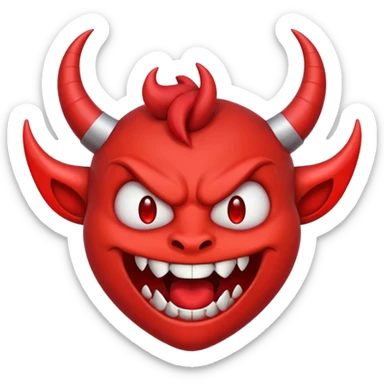 make an evil emoji that looks like a demon and is made to scare people sticker