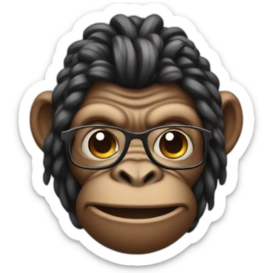 Big ape with braids and glasses  sticker