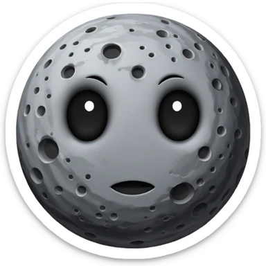Rocky planet gray with craters no face sticker
