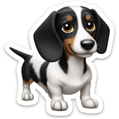 Black and white dachshund sticker