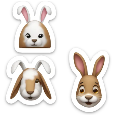 una cabeza de conejo con un gorro sticker