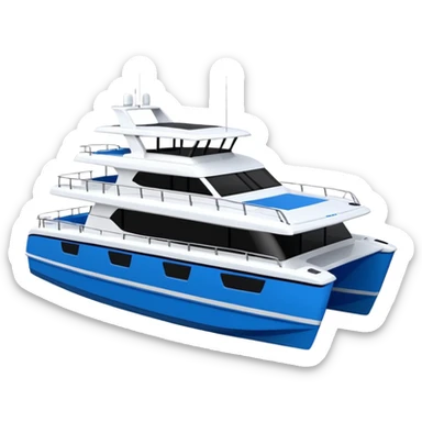 a lagoon SIXTY 7 power catamaran with no wording on it facing to the right  sticker