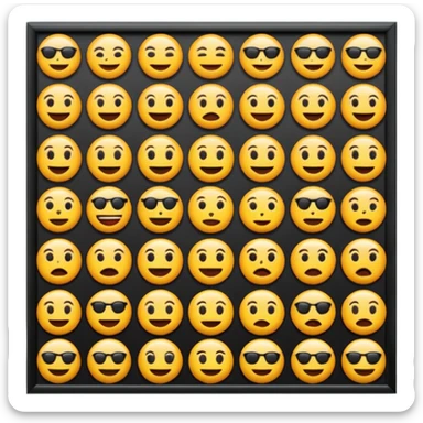 Emoji puzzle video.
Show 12 emojis in a clean grid.
One emoji has a clear visual difference (different color or missing detail).
Bright background, playful style.
Make it easy and fun for beginners.
4-second thinking time. sticker