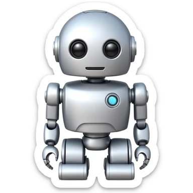 robot old cartoon simple kid toy white innocent funny gudget chatGPT round adorable sticker