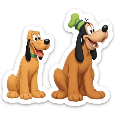 Pluto Dog & Goofy Dog sticker