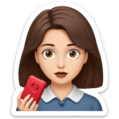 Une fille qui s’appelle Angèle aux cheveux marrons de neuf ans, qui adore les Capi, barra et aux yeux gris sticker