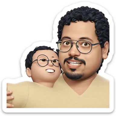 smiling boys with glasses sticker