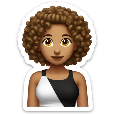 3c curly headed puerto rican girl wearing a black tube top sticker