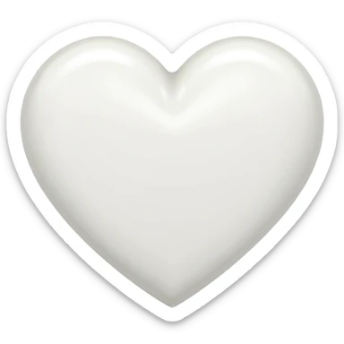 White painted heart sticker