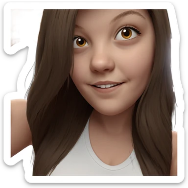 smiling girl with brown hair sticker