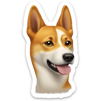 doge dog remix dingo, orange, with a thin tail sticker