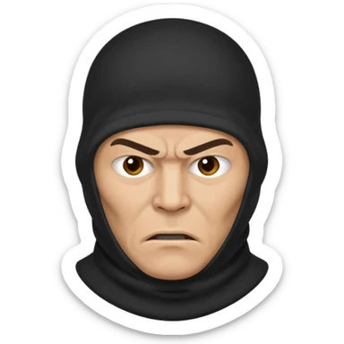 angry man in balaclava sticker