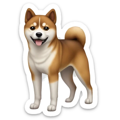 Brown black and White Shiba inu sticker