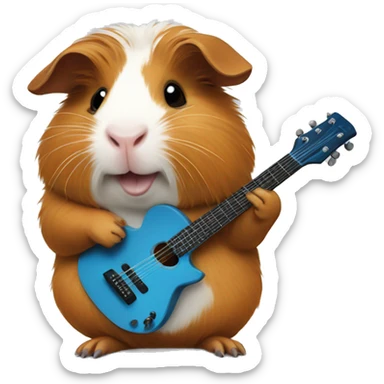 Guinea pig playing guitar  sticker