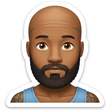 beardeed bald tattooed black man sticker