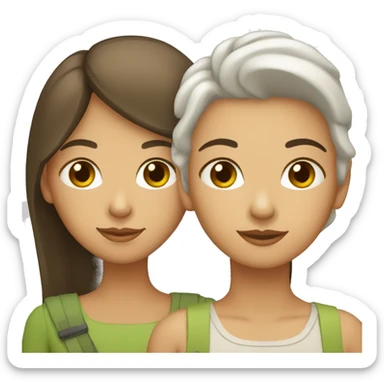 Mamá e hija adolescente blancas sticker