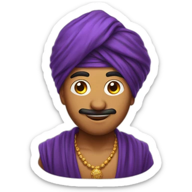 indian magician with turban sticker