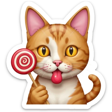 A cat sucking a lollipop  sticker